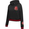 Pro Standard NBA womens Womens Nba Mash Up Brushed Back French Terry Cropped Pullover Hoodie(Black/Red/Black)