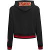 Pro Standard NBA womens Womens Nba Mash Up Brushed Back French Terry Cropped Pullover Hoodie(Black/Red/Black)