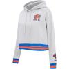 Pro Standard NBA womens Womens Nba Mash Up Brushed Back French Terry Cropped Pullover Hoodie(Heather Grey/Royal/Orange)