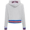 Pro Standard NBA womens Womens Nba Mash Up Brushed Back French Terry Cropped Pullover Hoodie(Heather Grey/Royal/Orange)