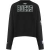 Pro Standard NBA womens Womens Nba Milwaukee Bucks Classic Player Brushed Back French Terry Crewneck Sweatshirt(Black)