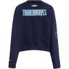 Pro Standard NBA womens Womens Nba Minnesota Timberwolves Classic Player Brushed Back French Terry Crewneck Sweatshirt(Midnight Navy)