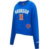 Pro Standard NBA womens Womens Nba New York Knicks Classic Player Brushed Back French Terry Crewneck Sweatshirt(Royal Blue)