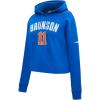 Pro Standard NBA womens Womens Nba New York Knicks Classic Player Brushed Back French Terry Cropped Pullover Hoodie(Royal Blue)