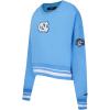 Pro Standard NCAA womens Womens College Classic Chenille Brushed Back French Terry Crewneck Sweatshirt(University Blue)