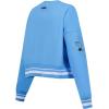 Pro Standard NCAA womens Womens College Classic Chenille Brushed Back French Terry Crewneck Sweatshirt(University Blue)