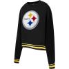 Pro Standard Womens NFL Mash Up Crewneck Sweatshirt(Black/Yellow)