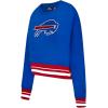 Pro Standard Womens NFL Mash Up Crewneck Sweatshirt(Royal Blue/Red)