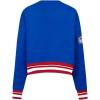 Pro Standard Womens NFL Mash Up Crewneck Sweatshirt(Royal Blue/Red)
