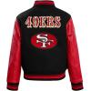 Pro Standard Womens NFL Retro Classics Varsity Jacket(Black/Red/Black)