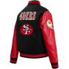 Pro Standard Womens NFL Retro Classics Varsity Jacket(Black/Red/Black)