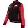 Pro Standard Womens NFL Retro Classics Varsity Jacket(Black/Red/Black)