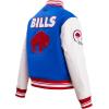 Pro Standard Womens NFL Retro Classics Varsity Jacket(Royal Blue/Red)
