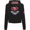 Pro Standard Womens NFL Sugar Skull Cropped Pullover Hoodie(Black)