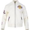 Mens NBA City Signature Leather Jacket(Eggshell)