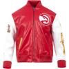 Mens NBA City Signature Leather Jacket(Red/White)