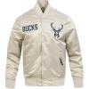 Mens NBA Souvenir Satin Jacket(Taupe)