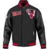 PRO STANDARD Mens NBA City Ransom Varsity Jacket(Black/Red/Black)