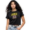 Pro Standard NBA Womens Womens NBA Los Angeles Lakers Classic Player Cotton Short Sleeve Boxy Tee(Black)