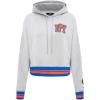 Pro Standard NBA womens Womens Nba Mash Up Brushed Back French Terry Cropped Pullover Hoodie(Heather Grey/Royal/Orange)