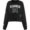 Pro Standard NBA womens Womens Nba Milwaukee Bucks Classic Player Brushed Back French Terry Crewneck Sweatshirt(Black)