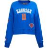 Pro Standard NBA womens Womens Nba New York Knicks Classic Player Brushed Back French Terry Crewneck Sweatshirt(Royal Blue)