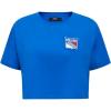 Pro Standard NHL Womens Pro Standard Womens NHL Classic Chenille Short Sleeve Boxy Tee(Royal Blue)