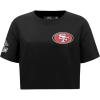 Pro Standard Womens NFL San Francisco 49ers Mash Up Short Sleeve Boxy Tee Black XS