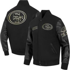Las Vegas Raiders Black & Gold Men’s Wool Varsity Jacket (Jet Black) by Pro Standard(Jet Black)