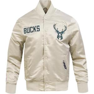 Mens NBA Souvenir Satin Jacket(Taupe)