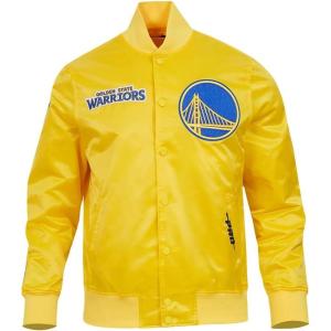 Mens NBA Souvenir Satin Jacket(Yellow)