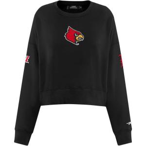 Pro Standard NCAA womens Womens College Classic Chenille Brushed Back French Terry Crewneck Sweatshirt(Black)