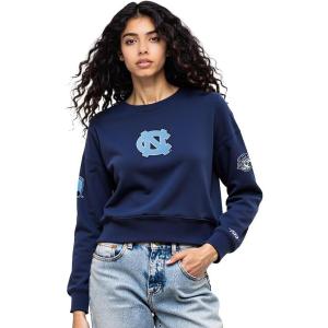 Pro Standard NCAA womens Womens College Classic Chenille Brushed Back French Terry Crewneck Sweatshirt(Midnight Navy)