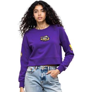 Pro Standard NCAA womens Womens College Classic Chenille Brushed Back French Terry Crewneck Sweatshirt(Purple)