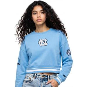 Pro Standard NCAA womens Womens College Classic Chenille Brushed Back French Terry Crewneck Sweatshirt(University Blue)