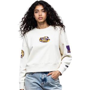 Pro Standard NCAA womens Womens College Classic Chenille Brushed Back French Terry Crewneck Sweatshirt(White)
