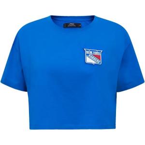 Pro Standard NHL Womens Pro Standard Womens NHL Classic Chenille Short Sleeve Boxy Tee(Royal Blue)