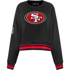 Pro Standard Womens NFL Mash Up Crewneck Sweatshirt(Black/Red/Black)