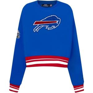 Pro Standard Womens NFL Mash Up Crewneck Sweatshirt(Royal Blue/Red)
