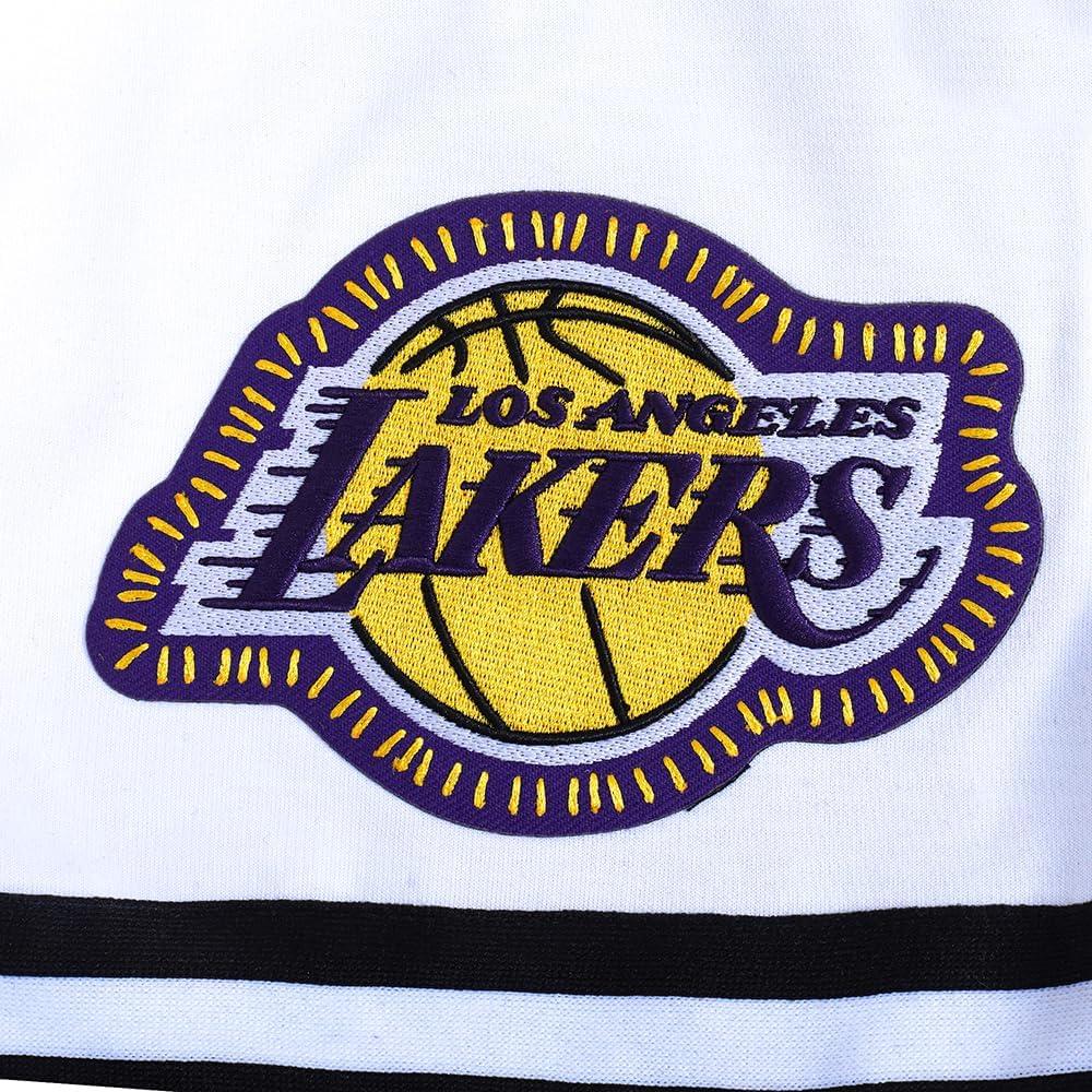 image:imagePro Standard NBA Mens Mens NBA DIY Pick Stitch Cotton Double Knit Athletic ShortWhiteBlack