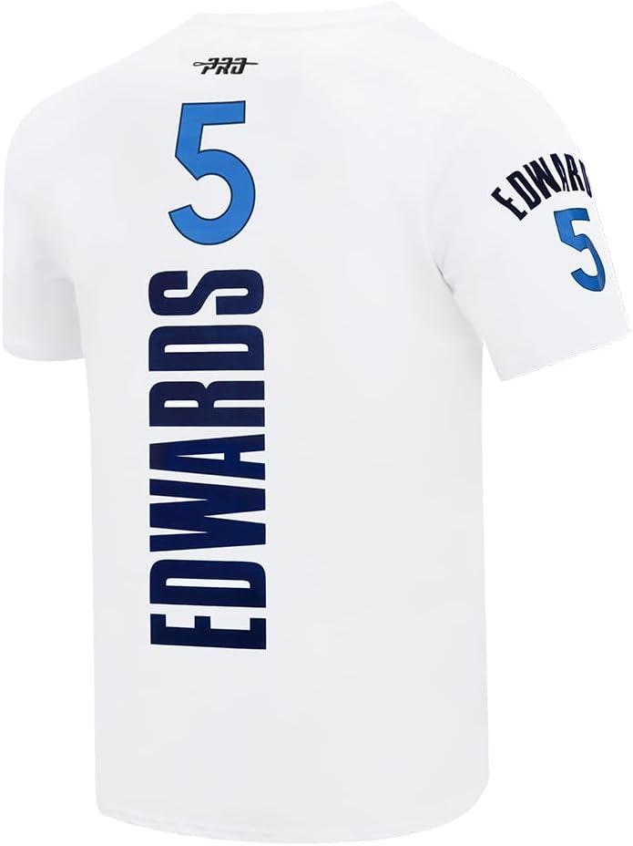 image:imagePro Standard NBA Mens Mens NBA Minnesota Timberwolves Classic Player Cotton Short Sleeve TeeWhite