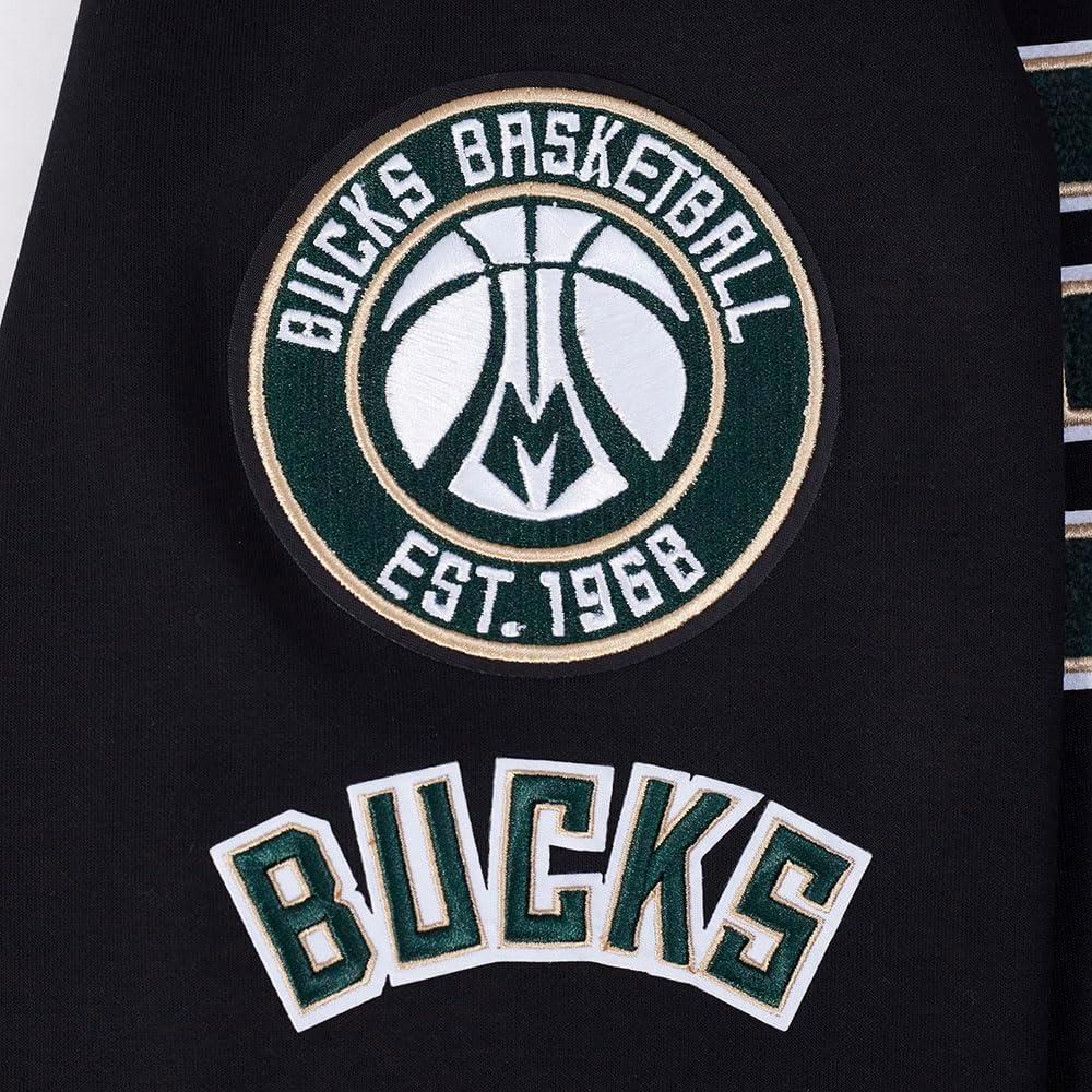 image:imagePro Standard NBA mens Mens Nba Milwaukee Bucks Classic Player Cotton Double Knit Pull Over HoodieBlack