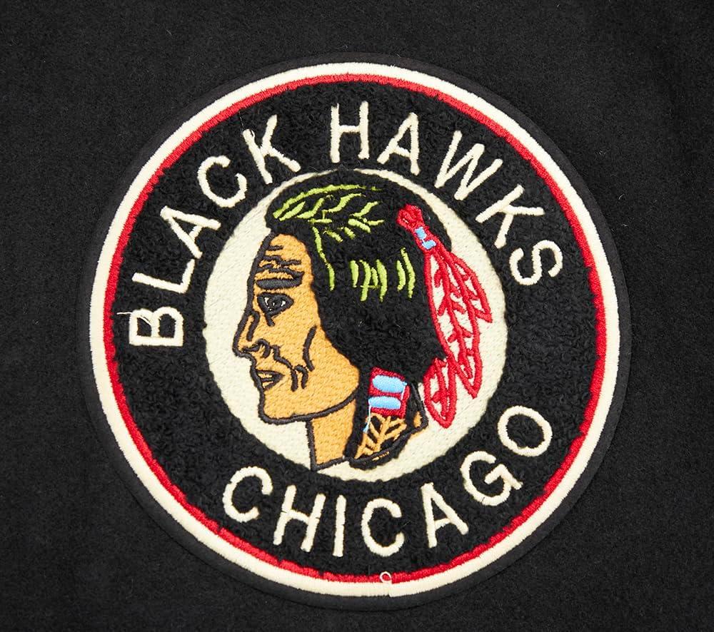 image:imagePro Standard NHL mens Mens Nhl Retro Classics Wool Varsity JacketBlackRedBlack