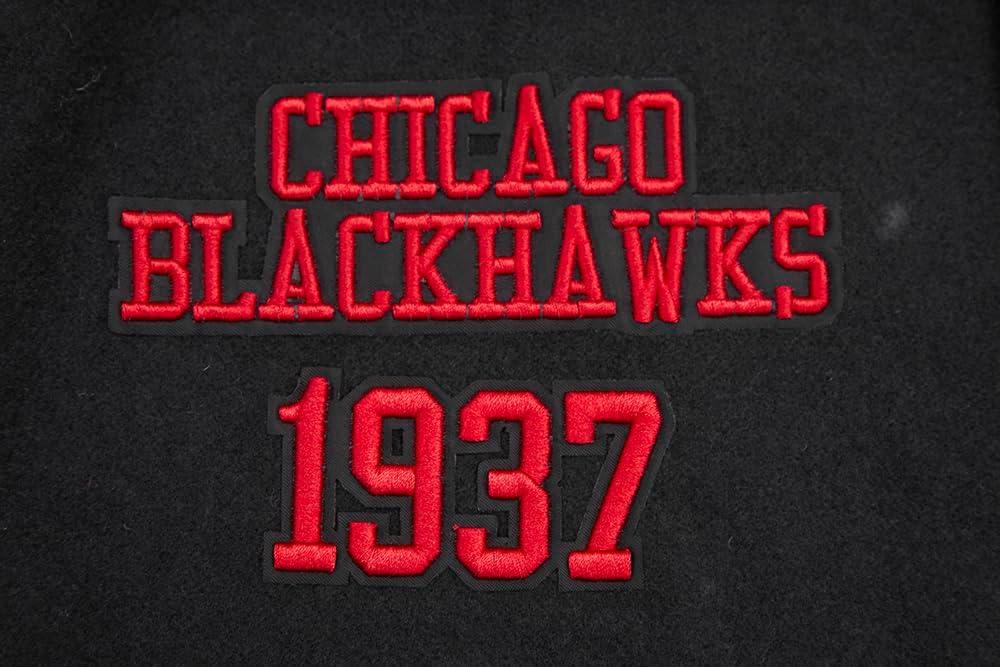 image:imagePro Standard NHL mens Mens Nhl Retro Classics Wool Varsity JacketBlackRedBlack