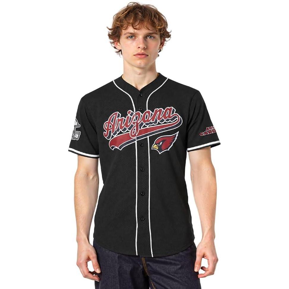 image:imagePro Standard Mens NFL Script Tail Button Down Mesh TopBlack