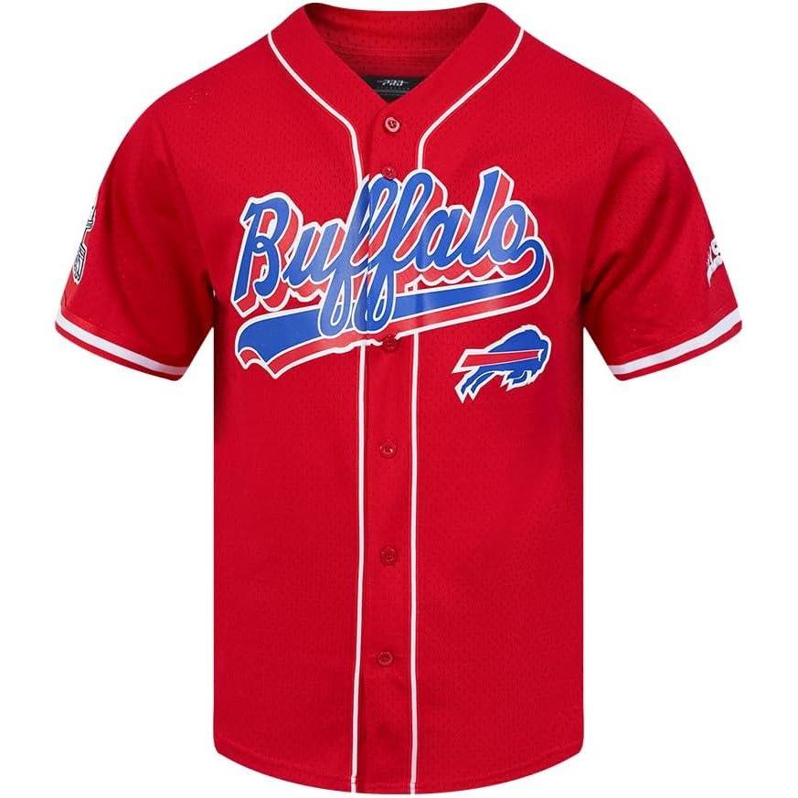 image:imagePro Standard Mens NFL Script Tail Button Down Mesh TopRed