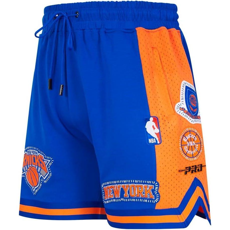 image:imagePro Standard NBA Mens Mens NBA DIY Pick Stitch Cotton Double Knit Athletic ShortRoyal BlueOrange