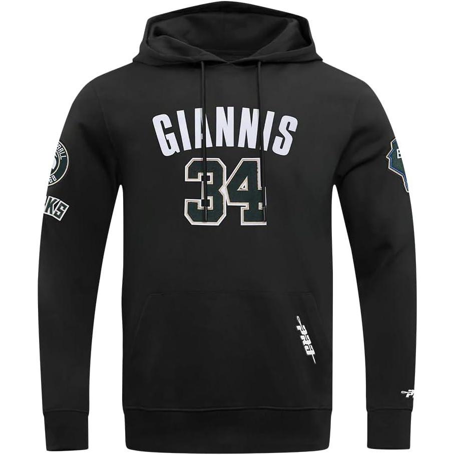 image:imagePro Standard NBA mens Mens Nba Milwaukee Bucks Classic Player Cotton Double Knit Pull Over HoodieBlack