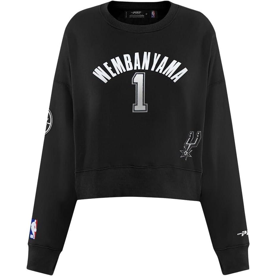 image:imagePro Standard NBA womens Womens Nba San Antonio Spurs Classic Player Brushed Back French Terry Crewneck SweatshirtBlack