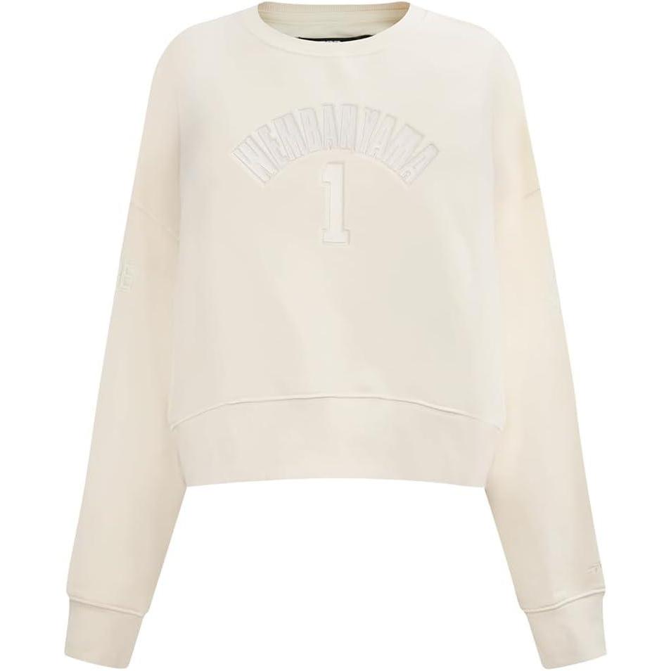 image:imagePro Standard NBA womens Womens Nba San Antonio Spurs Neutrals Player Brushed Back French Terry Crewneck SweatshirtEggshell